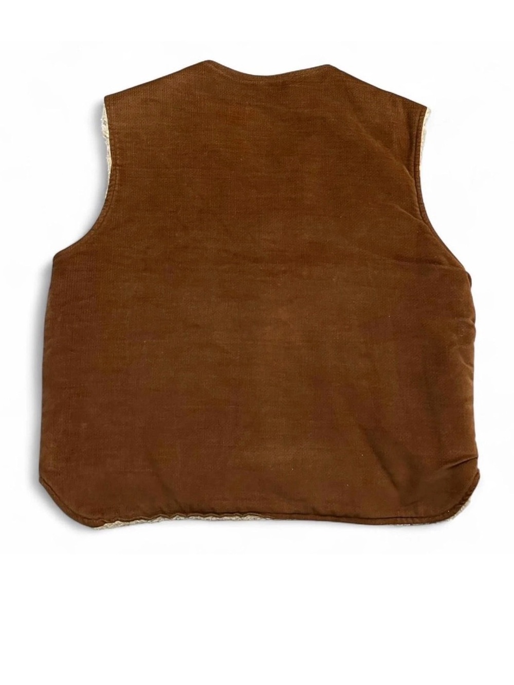 Vintage Westwind Sportswear Brown Corduroy Sherpa Vest 70s Western Rancher L XL - Picture 3 of 4